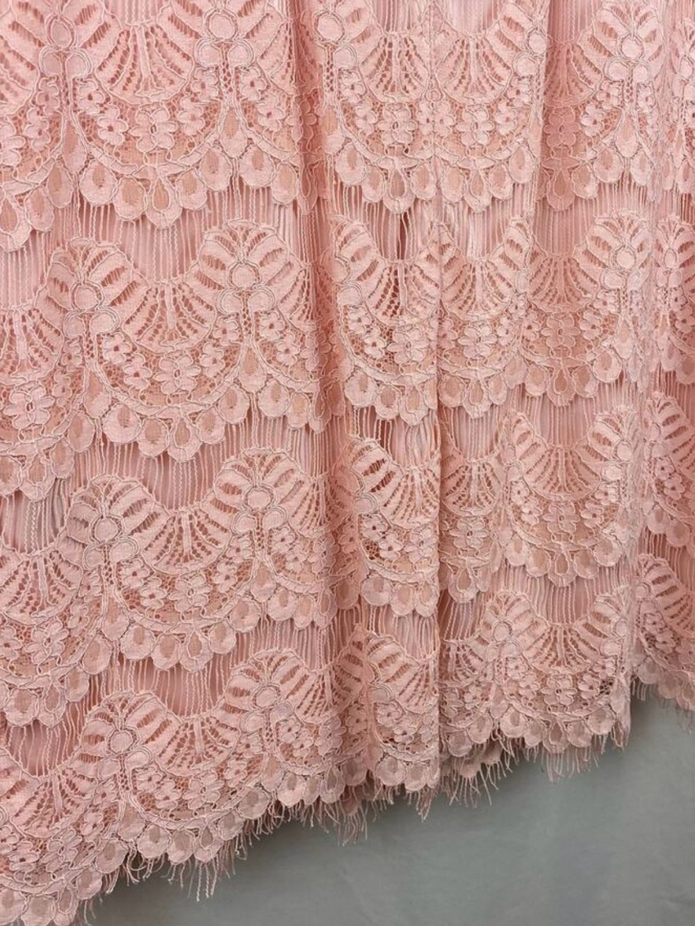 🍑🍑🍑Jessica Howard Elegant Bright Pastel Peach Boat Neck Lace Dress sz10 - Picture 8 of 16